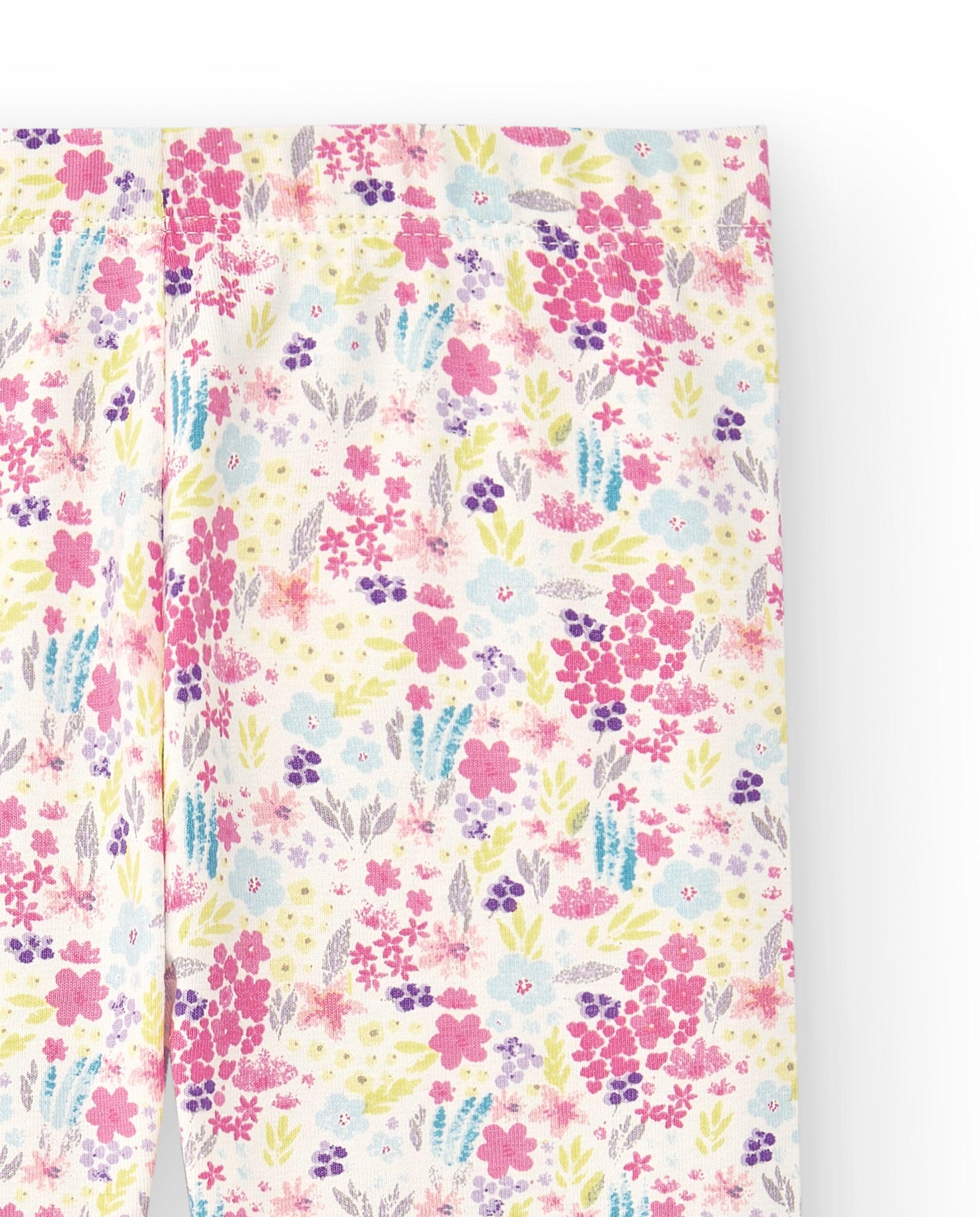 Legging de niña estampado floral 3/4