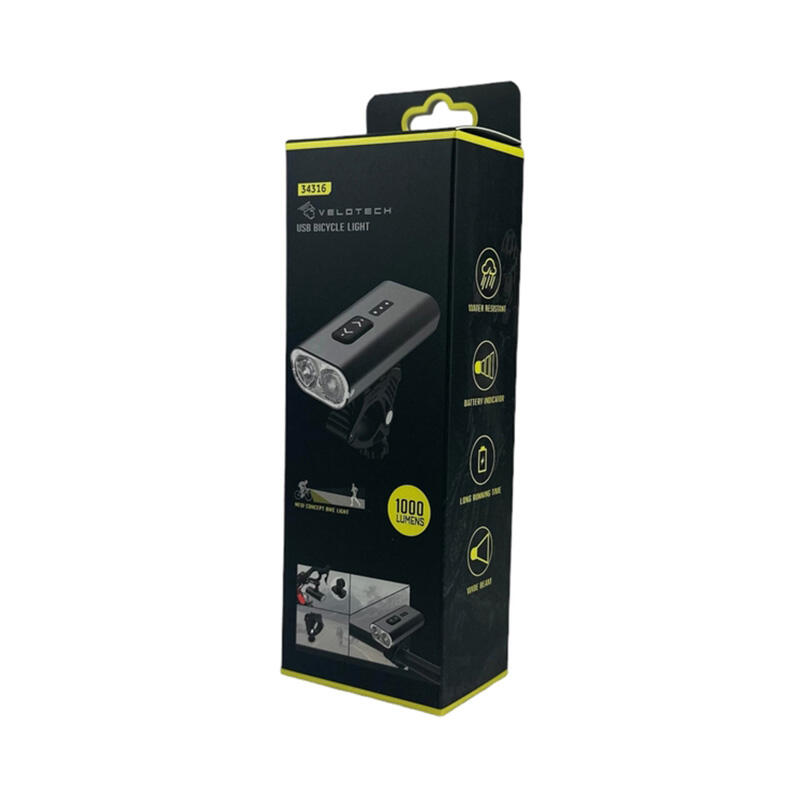 Lampka przednia Velotech Pro 1000L akumulatorowa