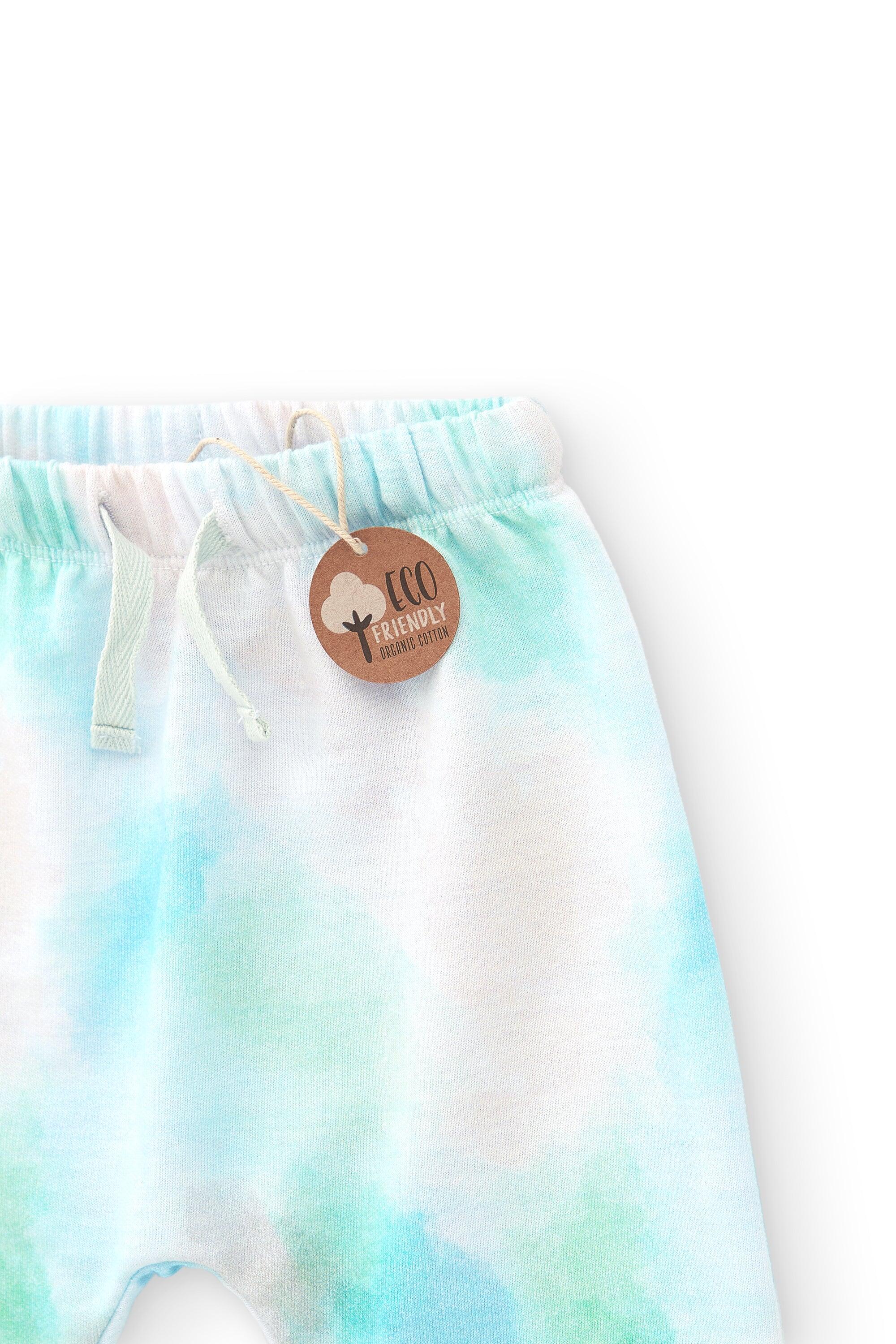 Pantalón recién nacido verde agua claro tie dye 2/4