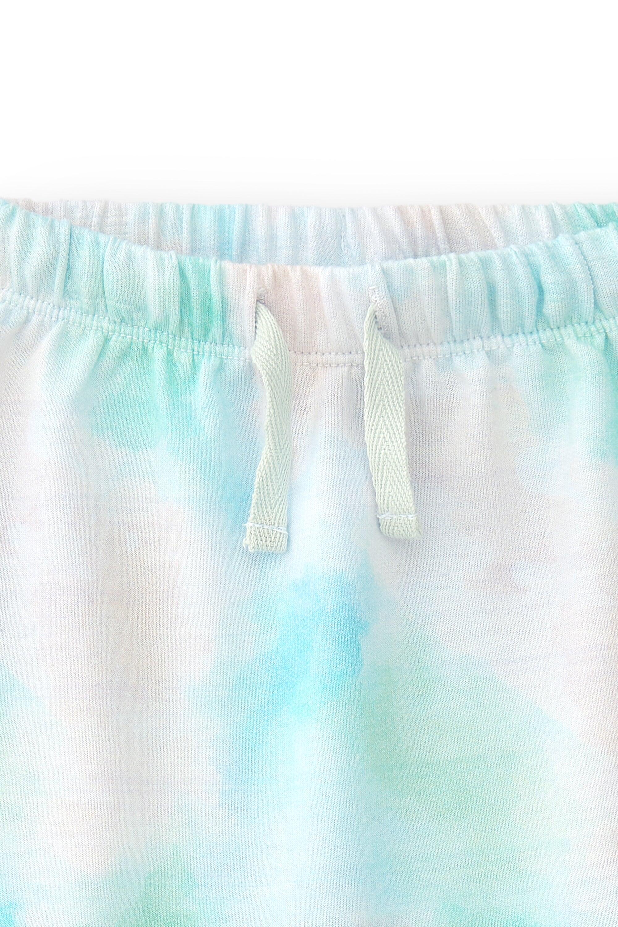 Pantalón recién nacido verde agua claro tie dye 4/4