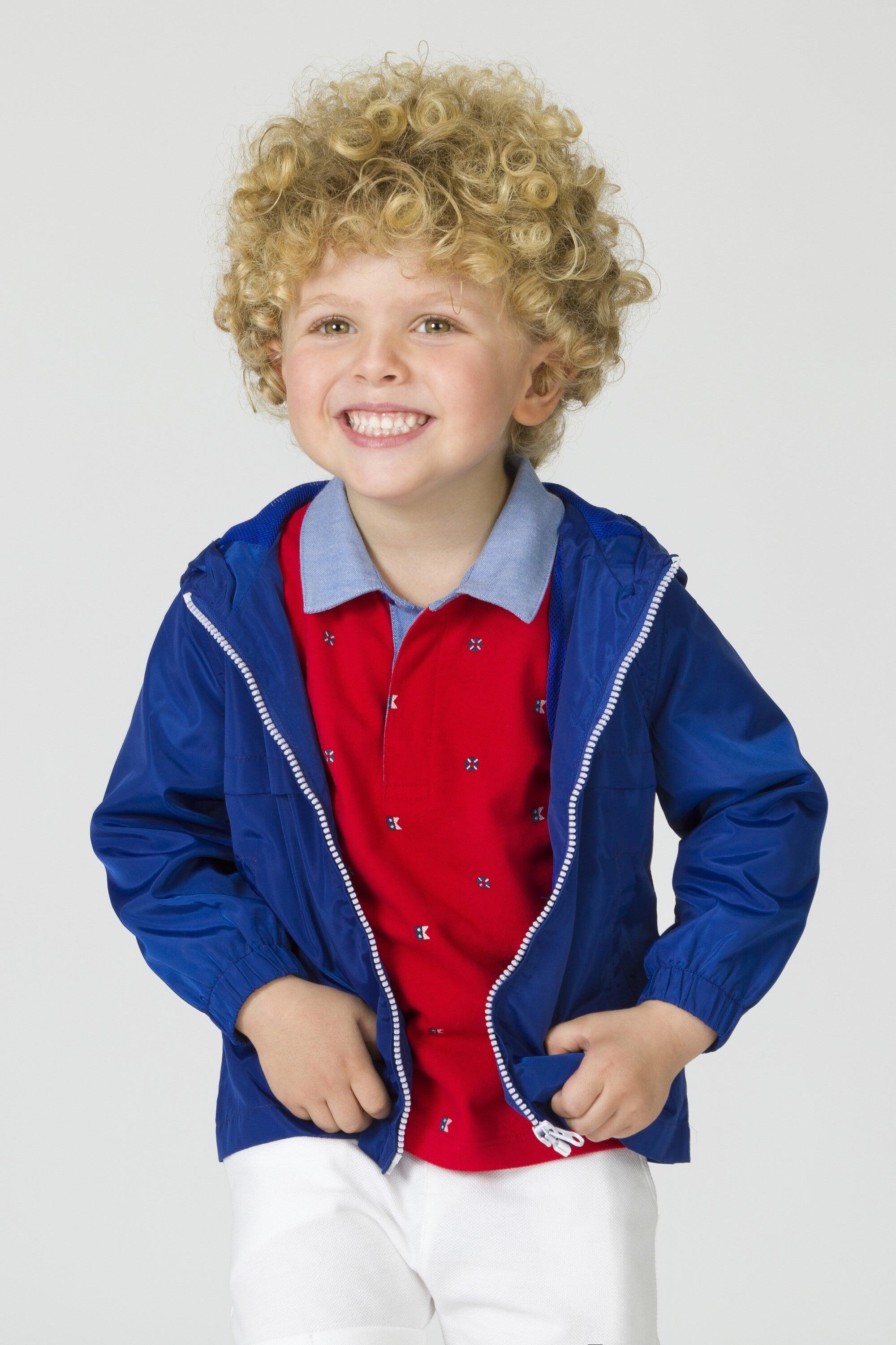 Parka azul marinho para bebê | Com 3/4