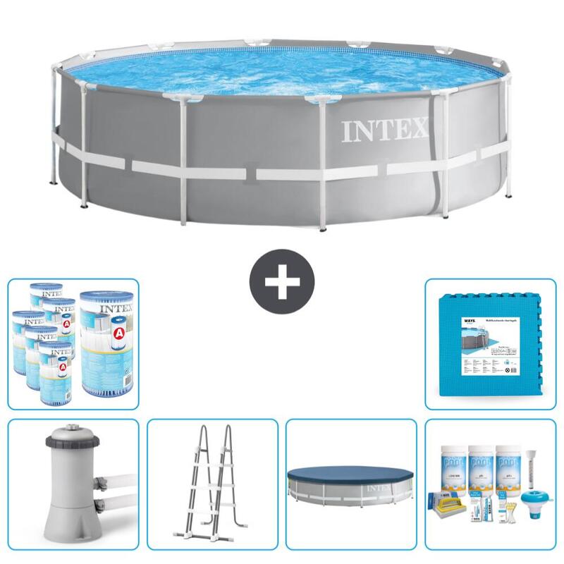 Piscine ronde à cadre prisme Intex 366x99 cm avec Accessoires - 2671630