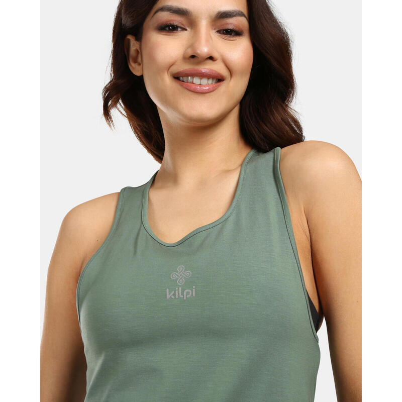 Camiseta sin mangas fitness para mujer LANCA-W KILPI Caqui