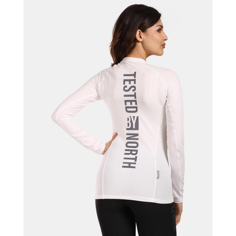 Camiseta manga larga de running y senderismo SPOLETO-W mujer KILPI Blanco