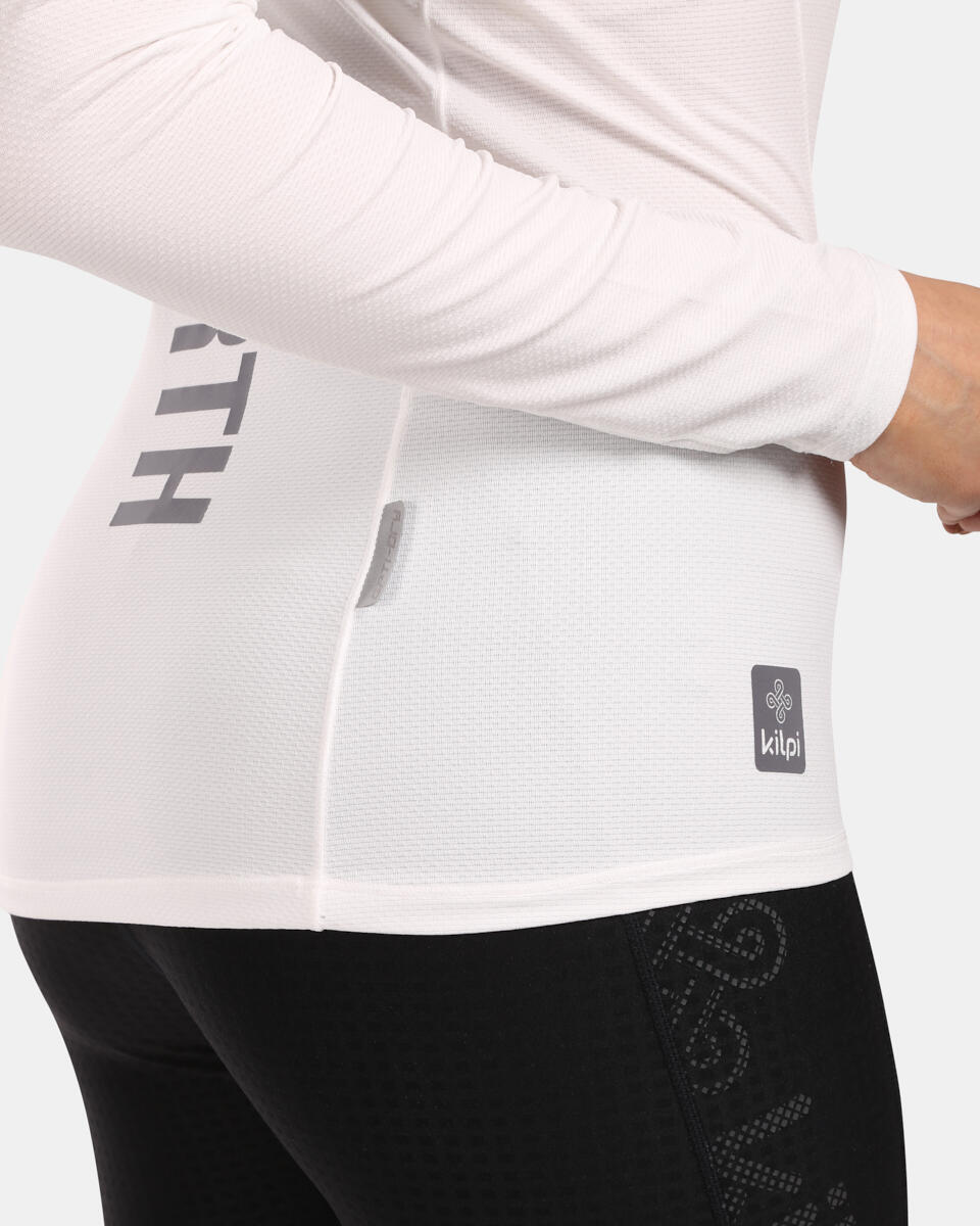 Camiseta manga larga de running y senderismo SPOLETO-W mujer KILPI Blanco 3/4