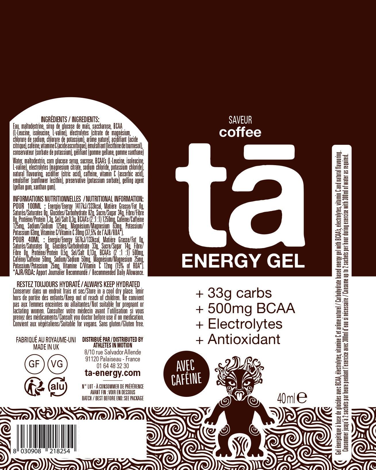 TA ENERGY - Gel Énergétique x12 - Energie, Sodium, 500mg BCAA - 133Kcal 6/7