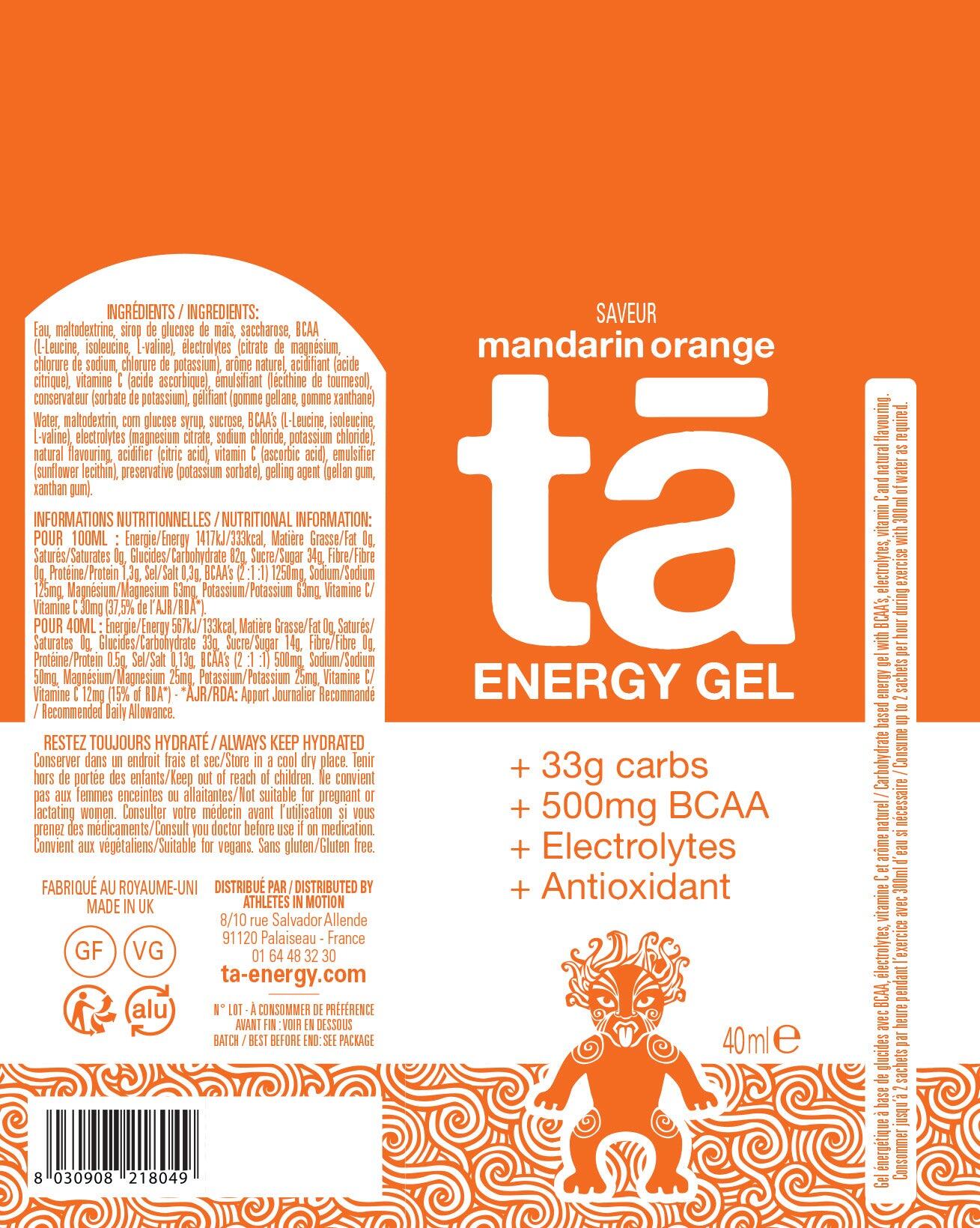 TA ENERGY - Gel Énergétique x12 - Energie, Sodium, 500mg BCAA - 133Kcal 6/7