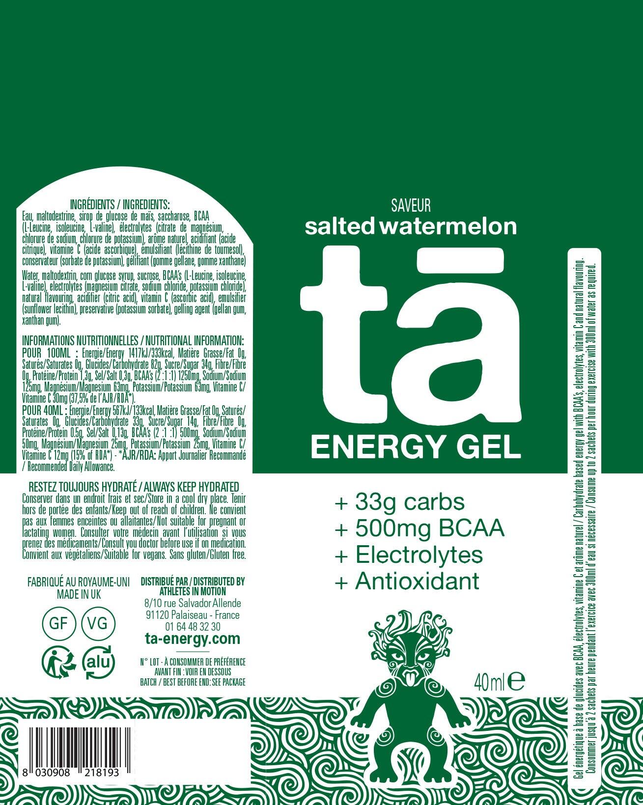 TA ENERGY - Gel Énergétique x12 - Energie, Sodium, 500mg BCAA - 133Kcal 6/7
