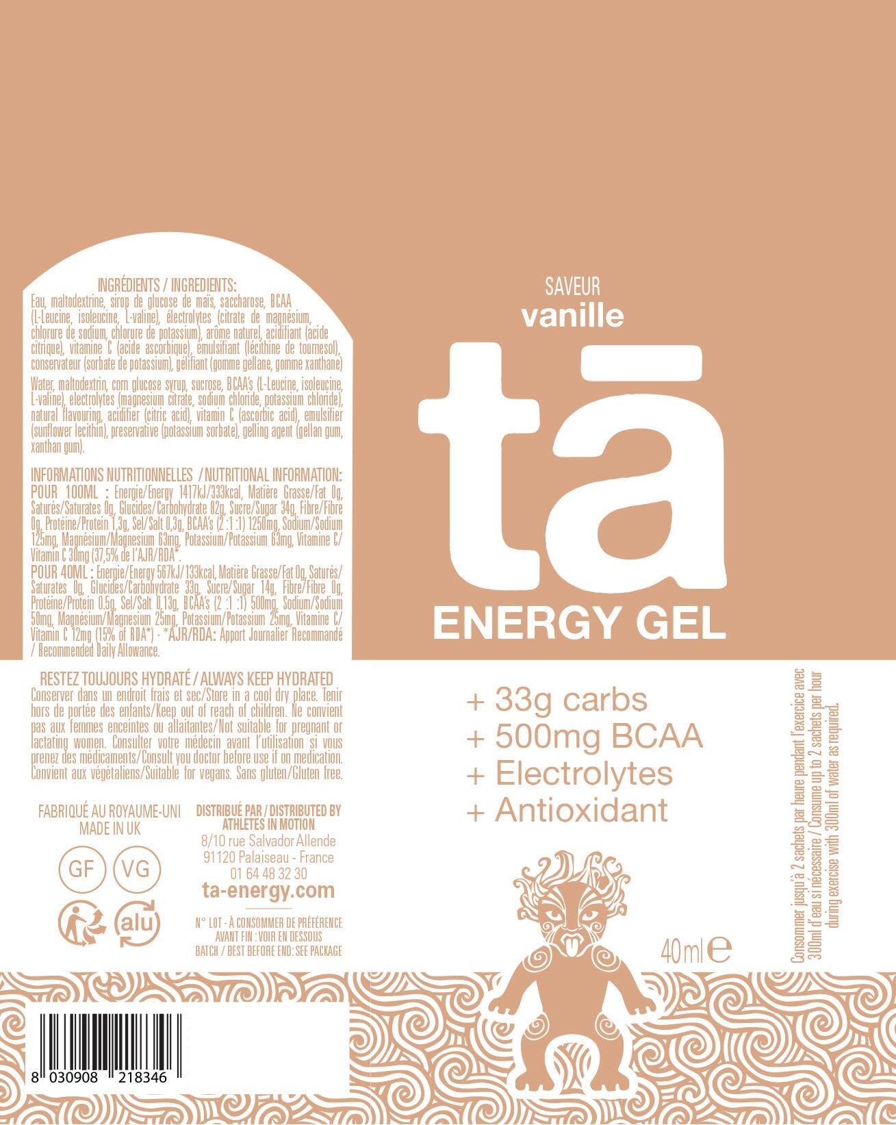 TA ENERGY - Gel Énergétique x12 - Energie, Sodium, 500mg BCAA - 133Kcal 6/7