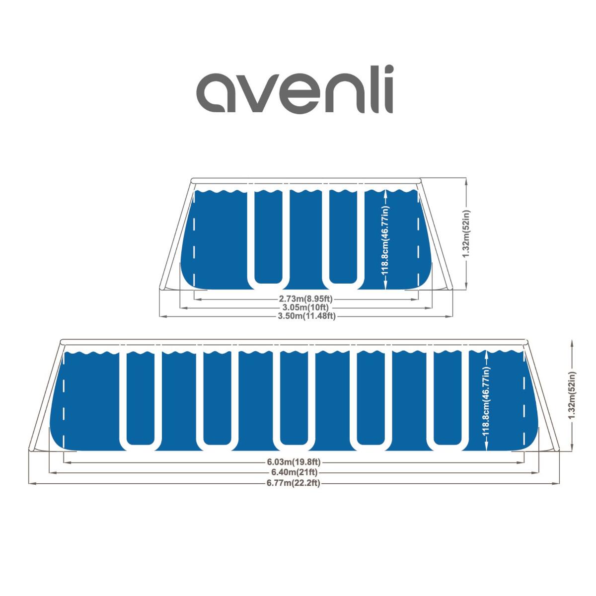 Avenli 25ft x 12ft x 52" Rectangular Swimming Pool and Sand Filter Pump
