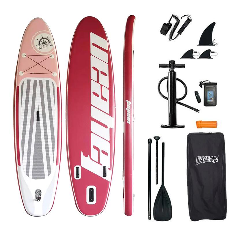 RE-ENGRAVED STAND-UP PADDLE BOARD SET ( 11" 31.9" 6") - RED