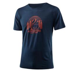 T-shirt pour homme Printshirt Adventure Merino - Tencel™ Bleu Foncé