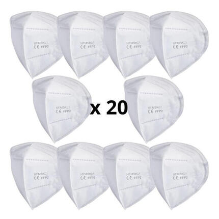 Lot de 20 filtres FFP2 pour masque anti-pollution vélo Frogmask taille unique