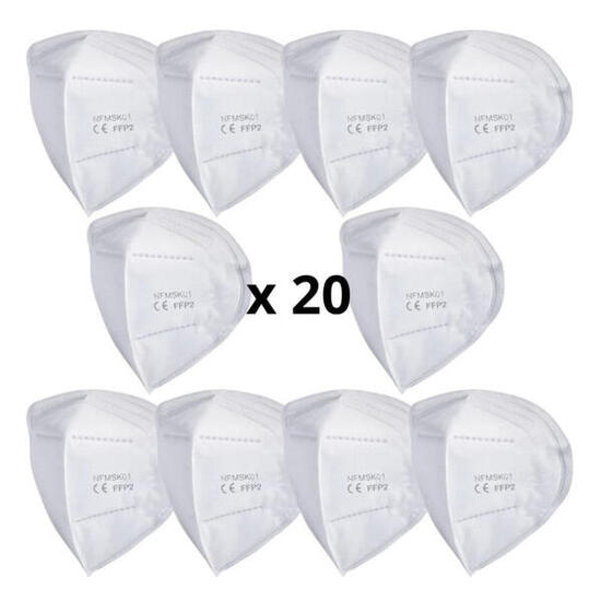 Lot de 20 filtres FFP2 pour masque anti-pollution vélo Frogmask taille unique