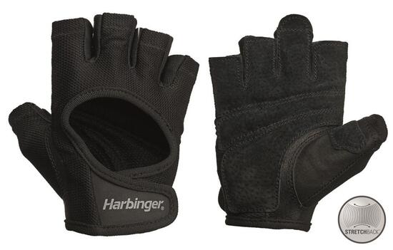 Gants de fitness Harbinger Power Stretchback pour femmes - Noir - L