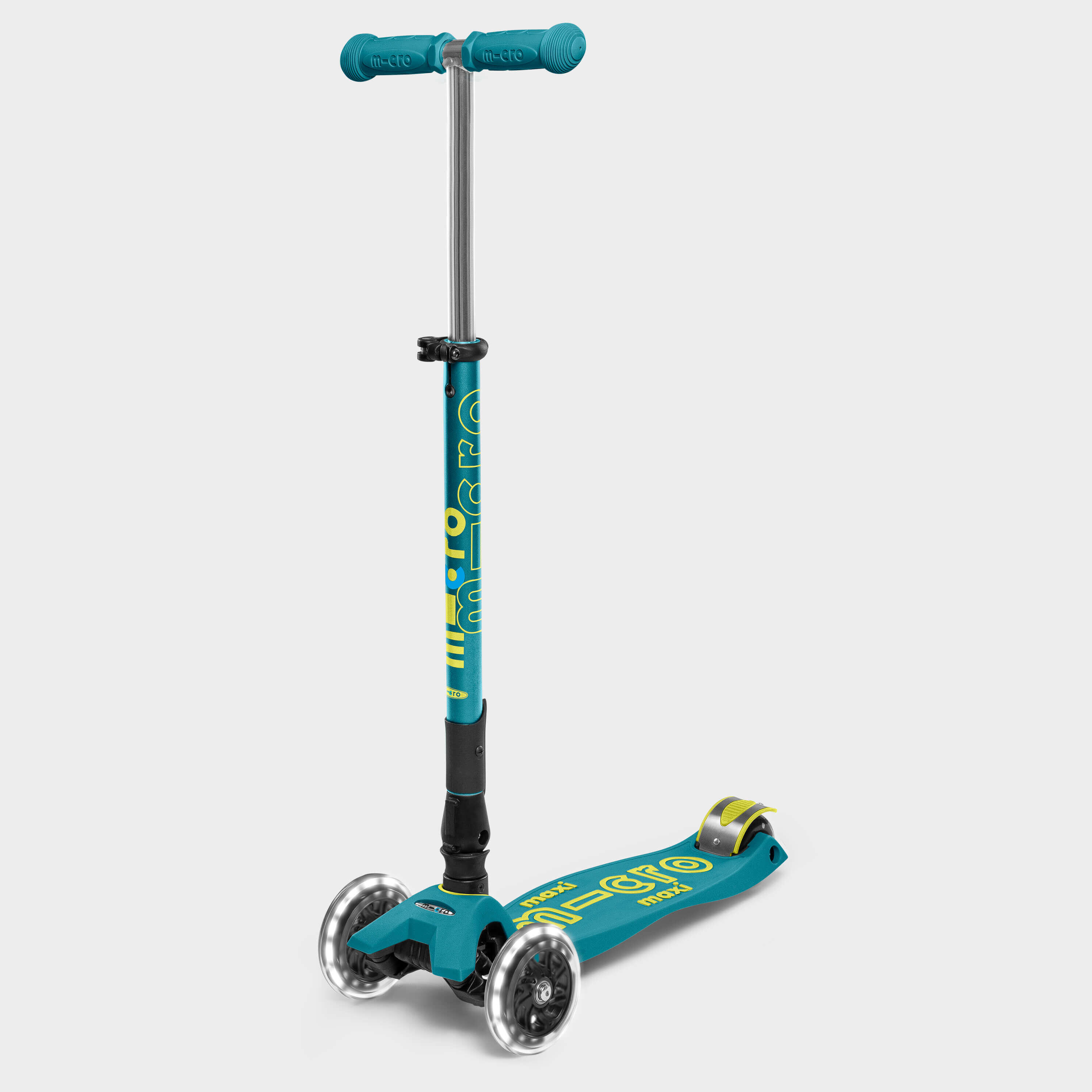 MICRO Patinete Infantil Micro Maxi Deluxe Plegable LED Turquesa