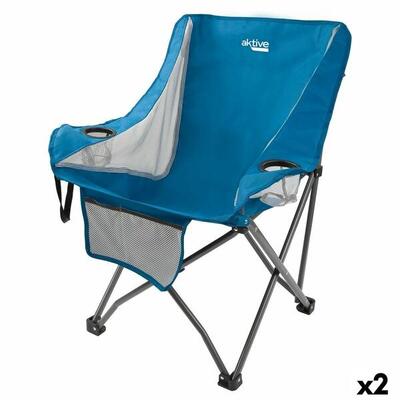 Inklapbare campingstoel aktive blauw