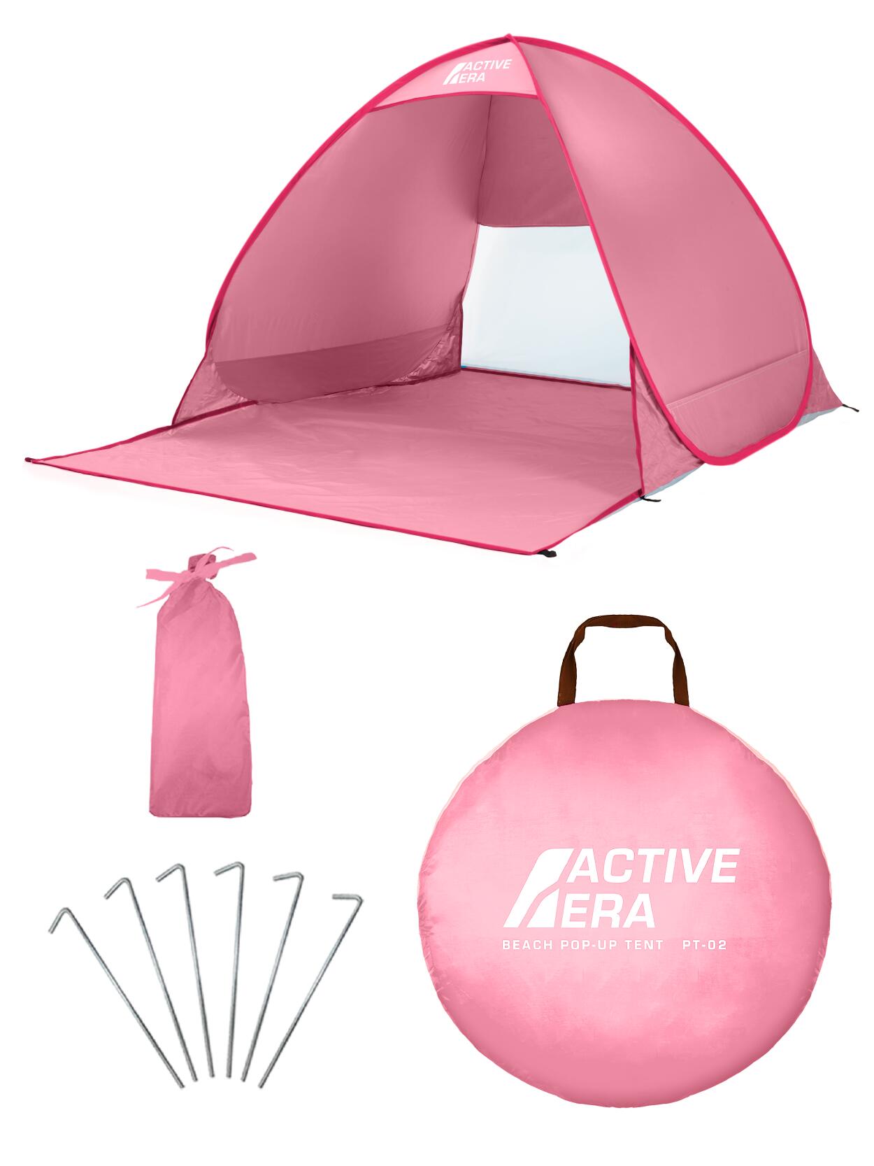 ACTIVE ERA 3 Persoons Strandtent met UV Bescherming - Roze