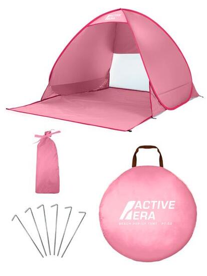 Namiot plażowy dla 2 osób z ochroną UV – różowy