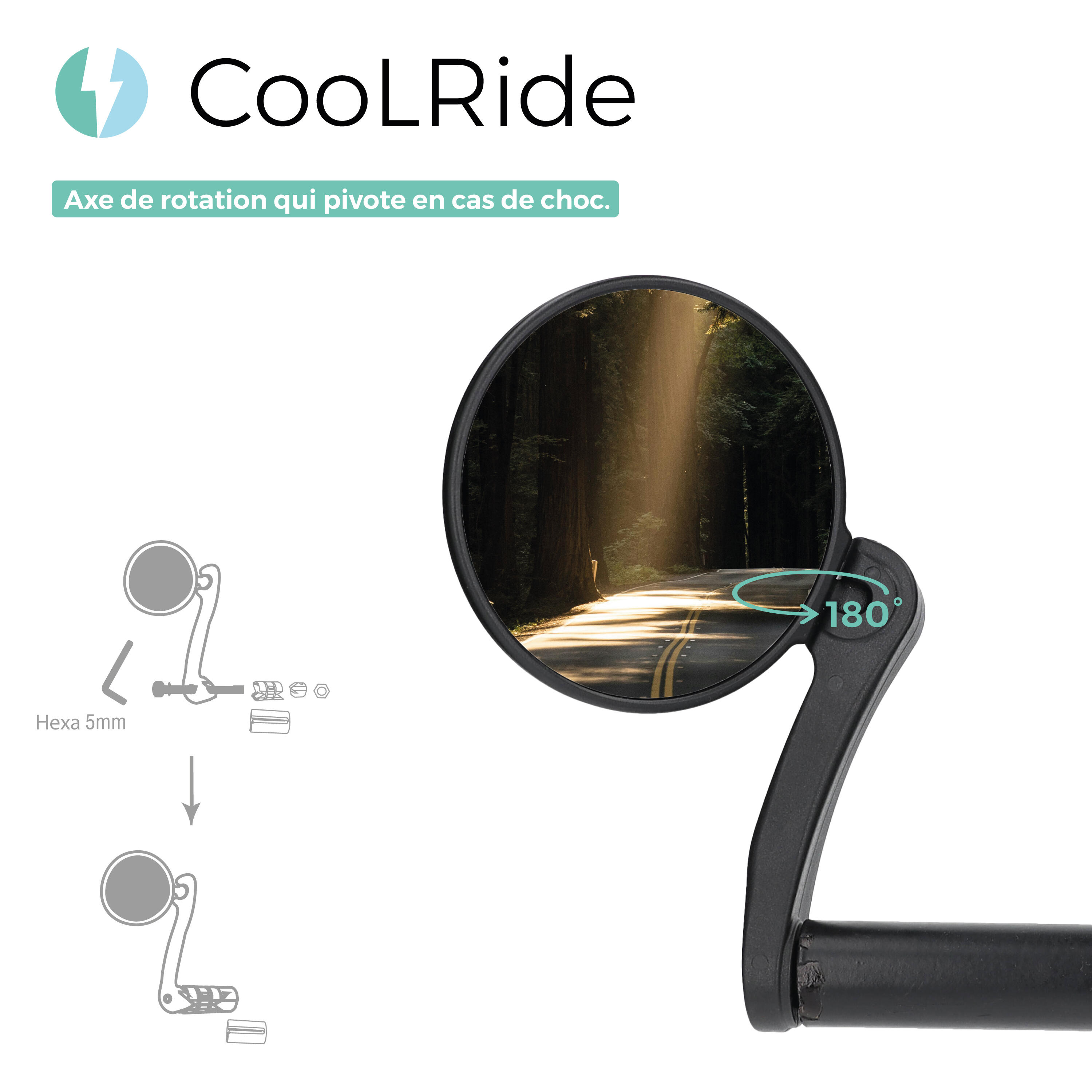 Rétroviseur CooLRide réversible avec expandeur 3/4