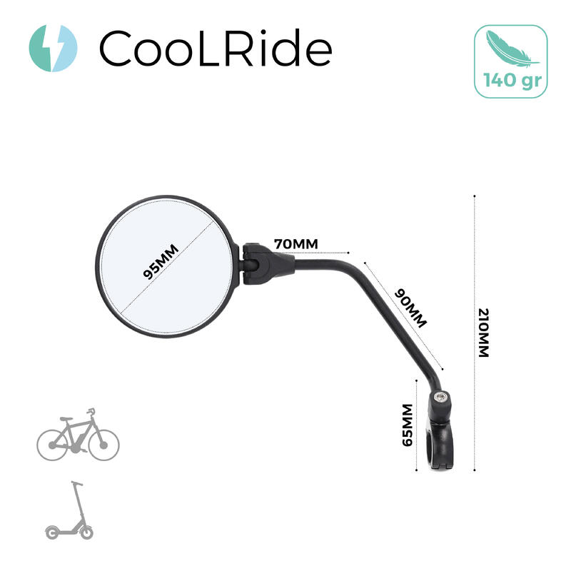 Rétroviseur vélo gauche tête rotative