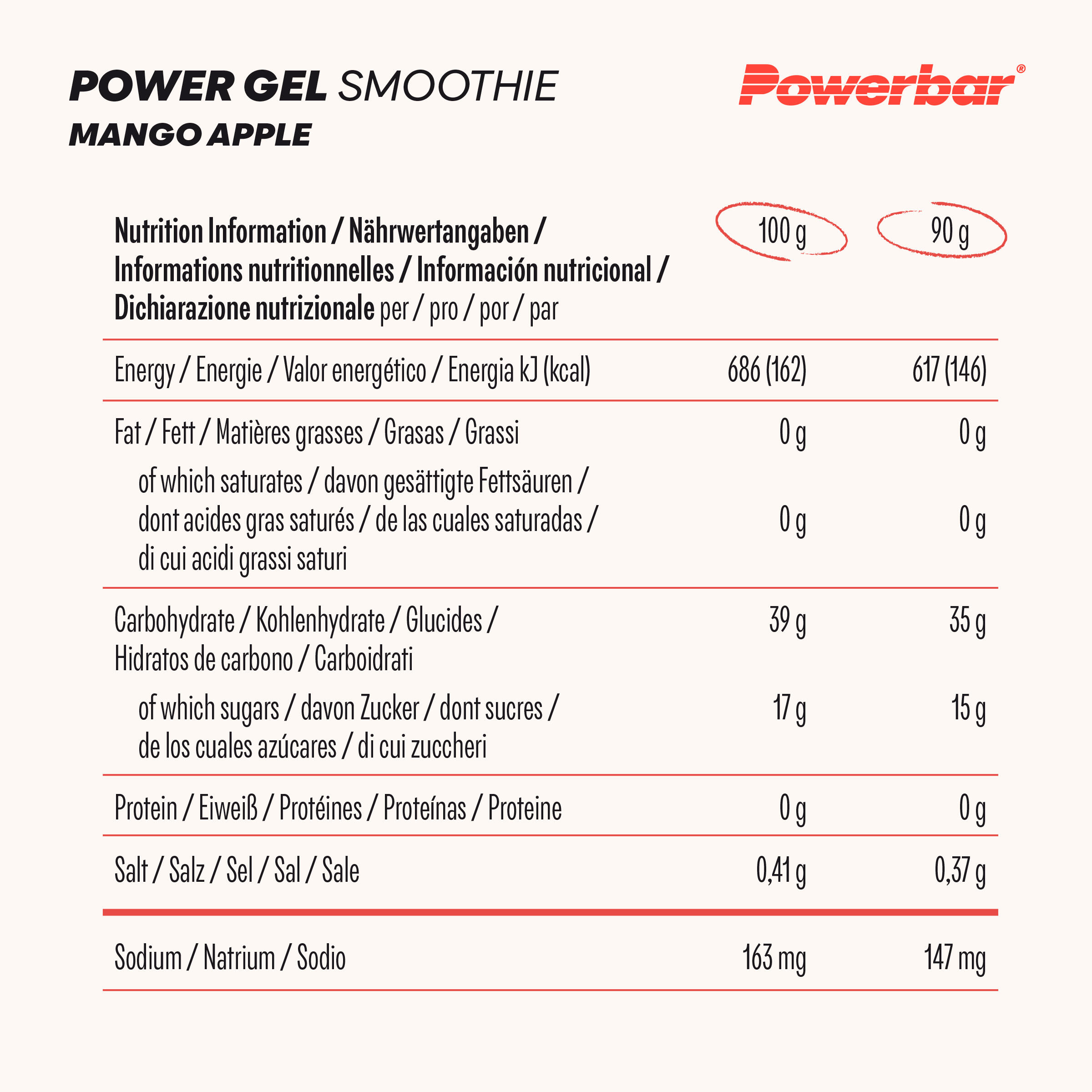 Pack PowerGel Smoothie (16x90g) - Pomme Mangue 3/7