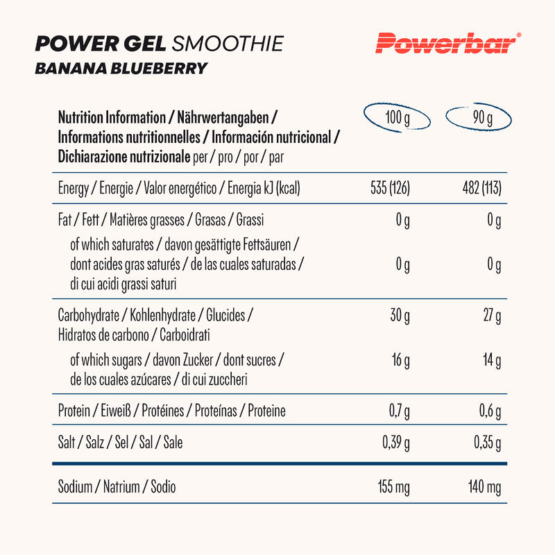 PowerGel Smoothies 90g Powerbar (lot de 16)