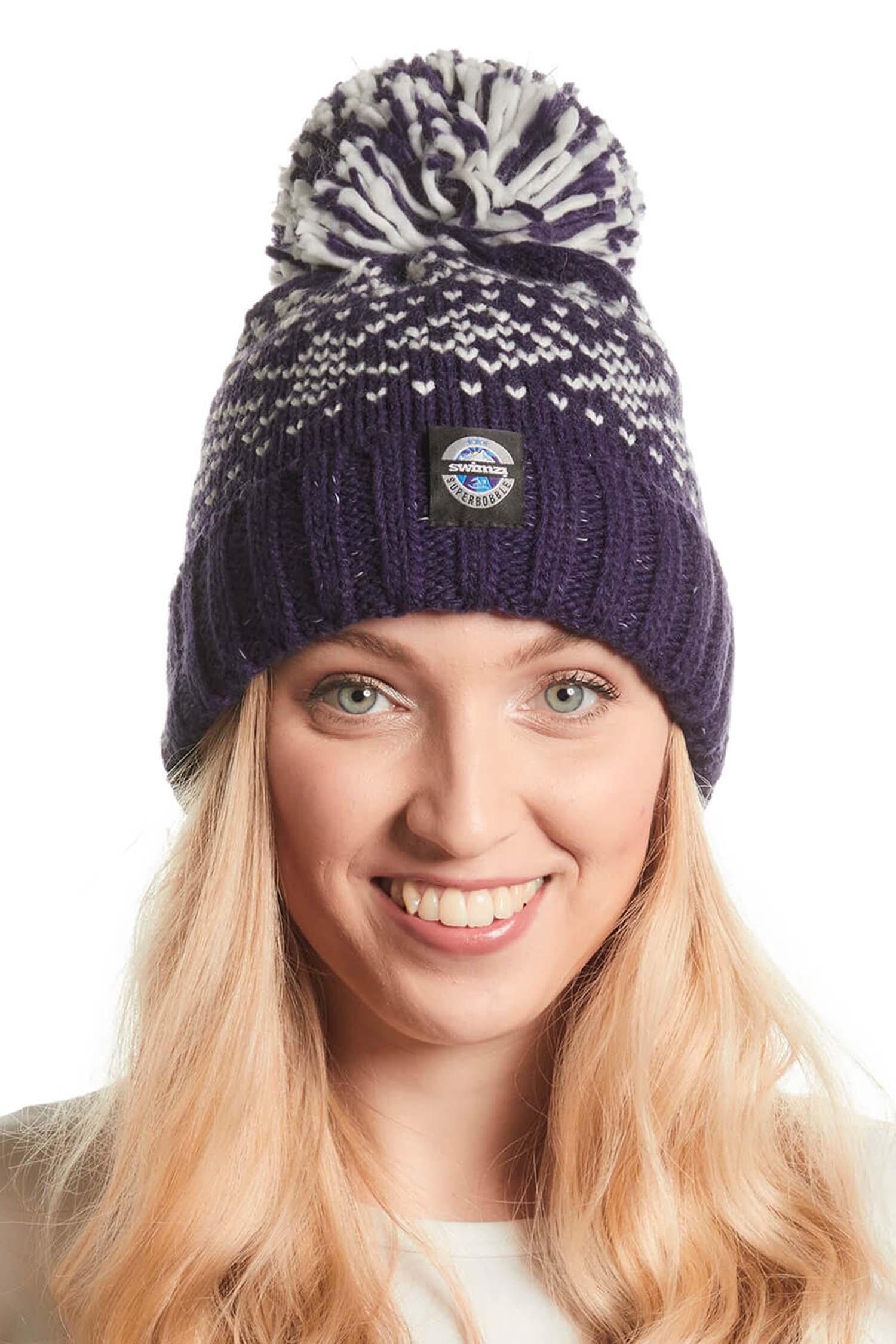 Navy Nordic Knit Super Bobble Hat 7/7
