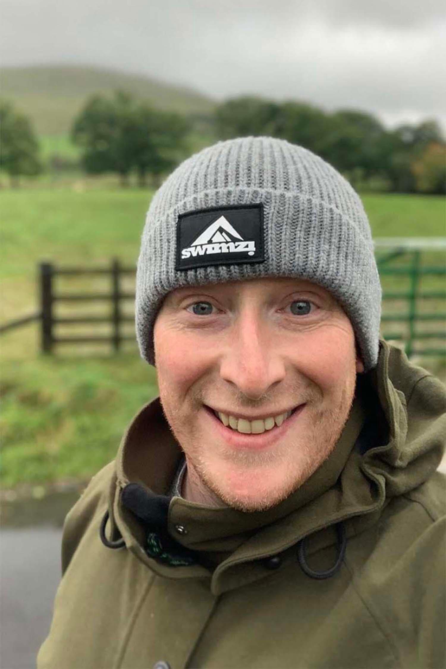 Silver Grey Beanie Hat 3/4