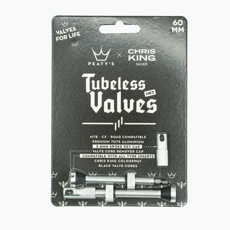 Peaty's X Chris King Mk2 Tubeless Valves PTV2-60-SIL-12 presta szelepkészlet