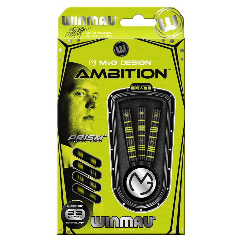 Dart szett Winmau steel MvG Ambition 22g, BRASS