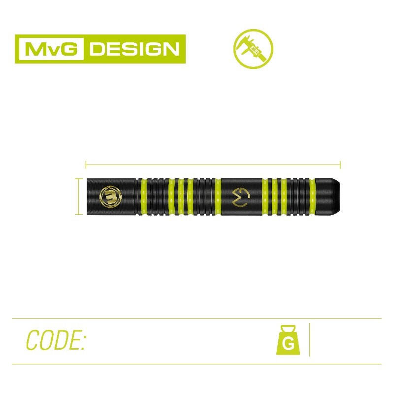 MvG Ambition brass steeltip dartpijlen 22 gr.