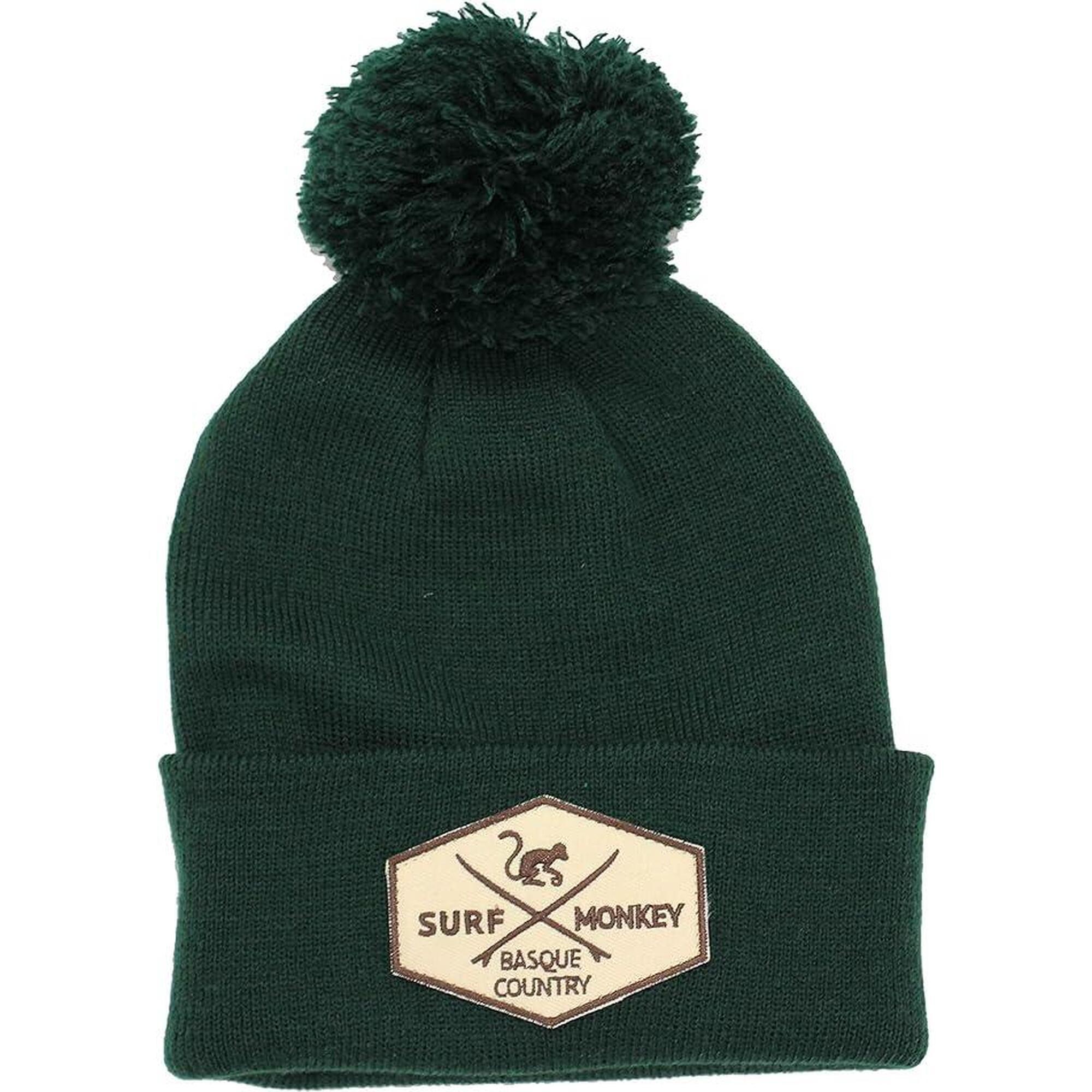 Beanie Gorro niño / niña - Talla única - con pompón (Verde)