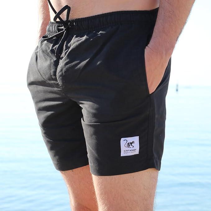 Maillot de bain à séchage rapide - Short de bain / Homme (Noir) 4/7