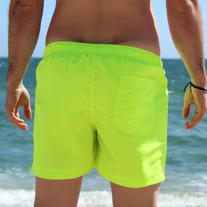 Calções de banho curtos 15" para homem – secagem rápida (Amarelo, L) 3/7