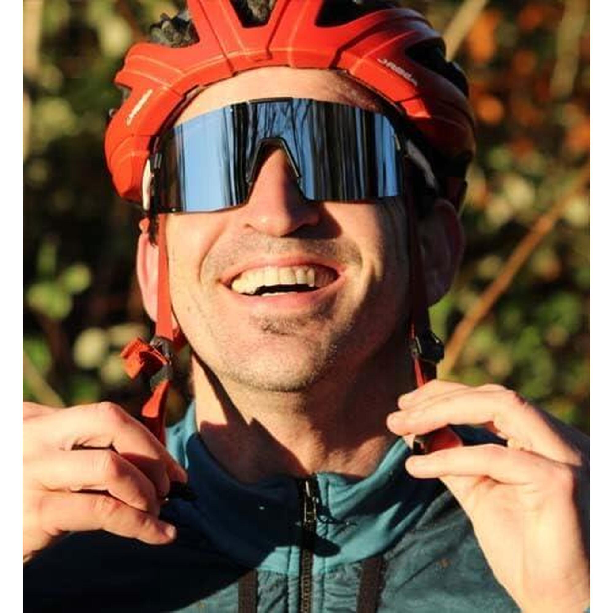 Lunettes de sport polarisées - 3 verres interchangeables / UV400 (Blanc)