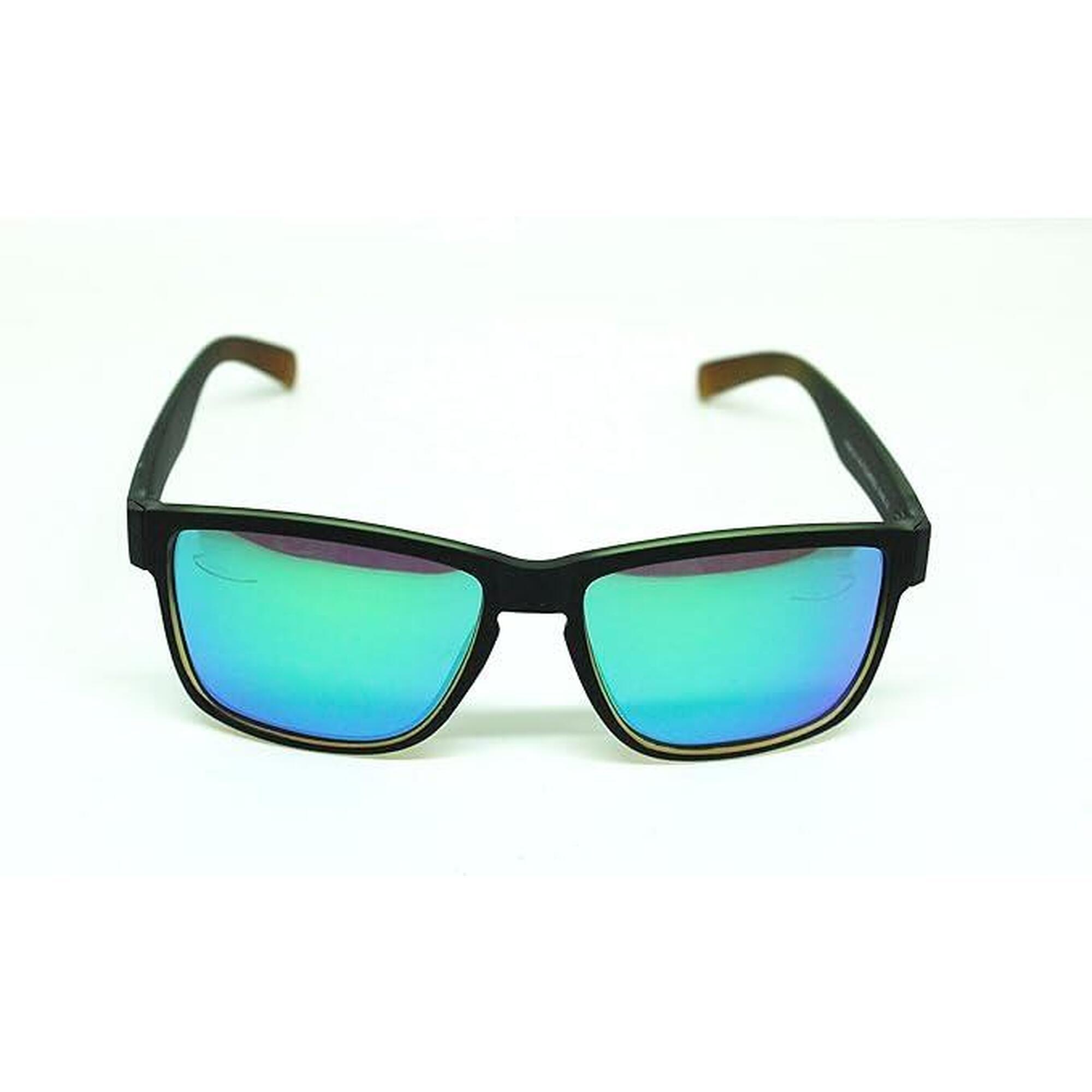 Lunettes de soleil unisexes - Polarisées / UV400 (Noir/Vert)