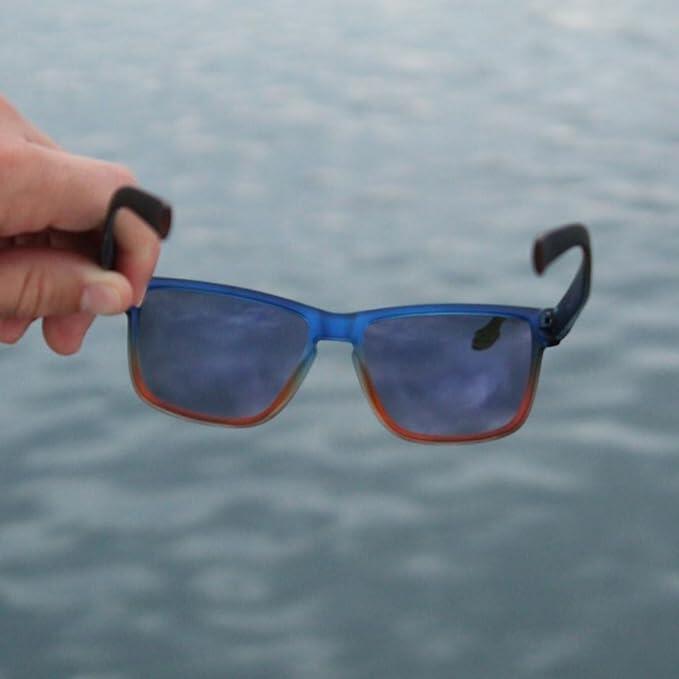 Lunettes de soleil unisexes - Polarisées / UV400 (Noir/Bleu)