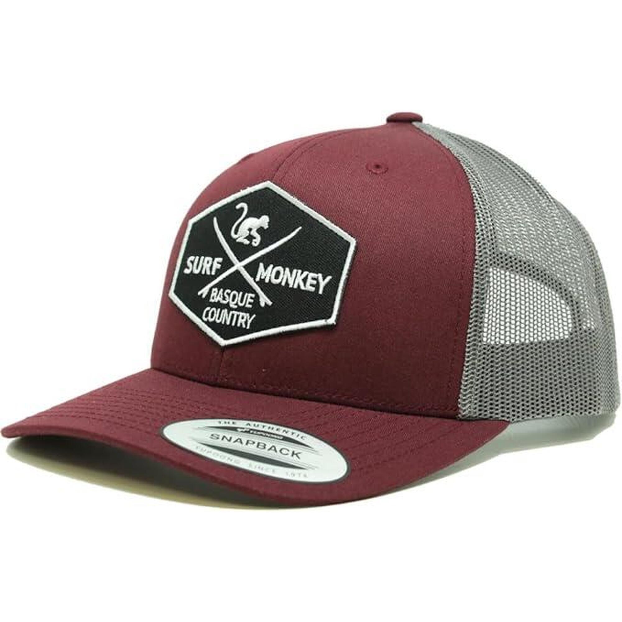 Gorra Trucker - 6 Paneles / Adulto / Talla única (Granate/Gris)