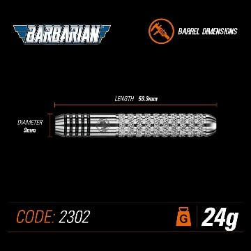 Winmau Fléchettes à pointe d'acier Barbarian Inox 7/7