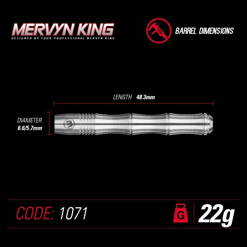 Winmau Mervyn King Steeldart Silver Colour 1071 - 22g, 4/5