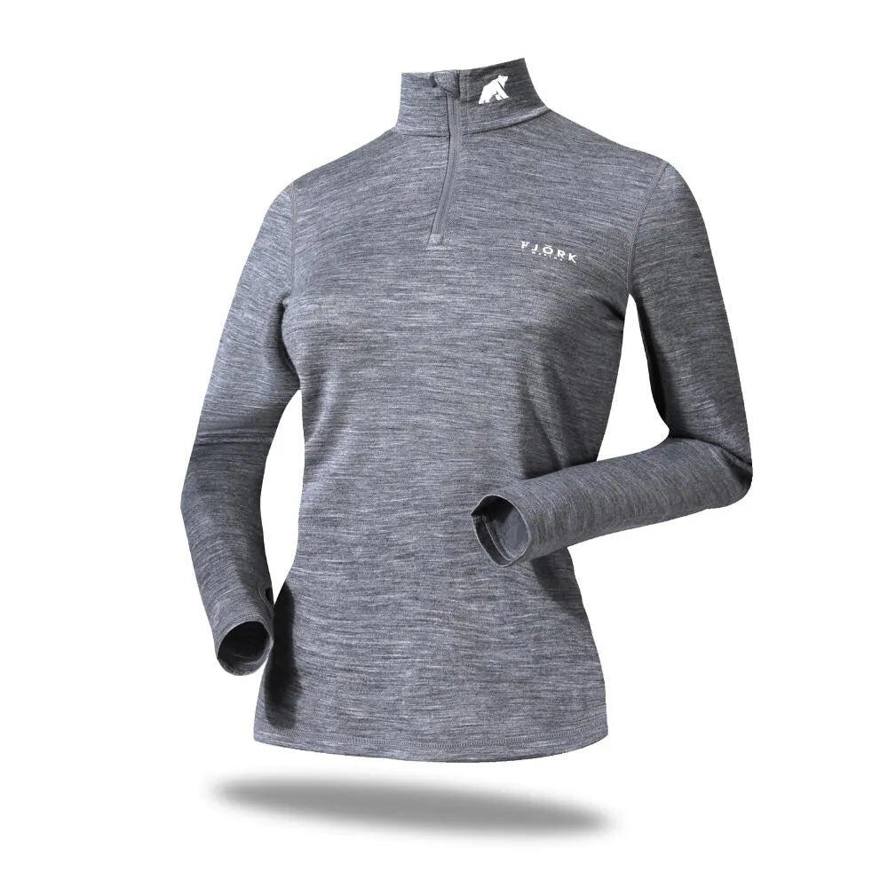 Women's 100% merino wool long-sleeved T-shirt - Bjork 210 Zip