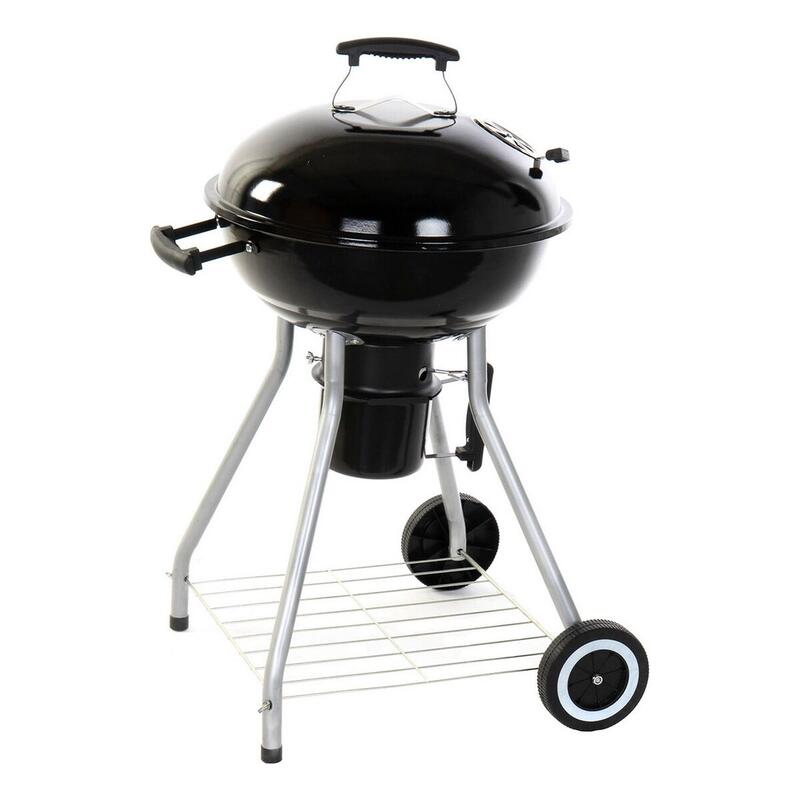 Barbecue a Carbone con Coperchio e Ruote DKD Home Decor Metallo