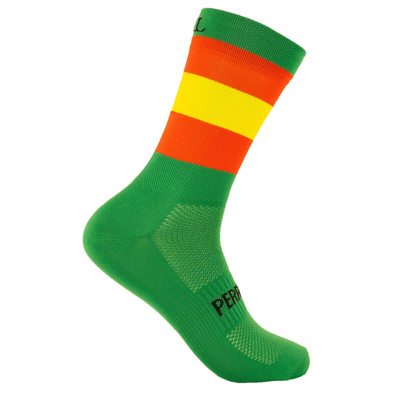 Calcetines Deportivos Ciclismo Perro Loco unisex España Verde