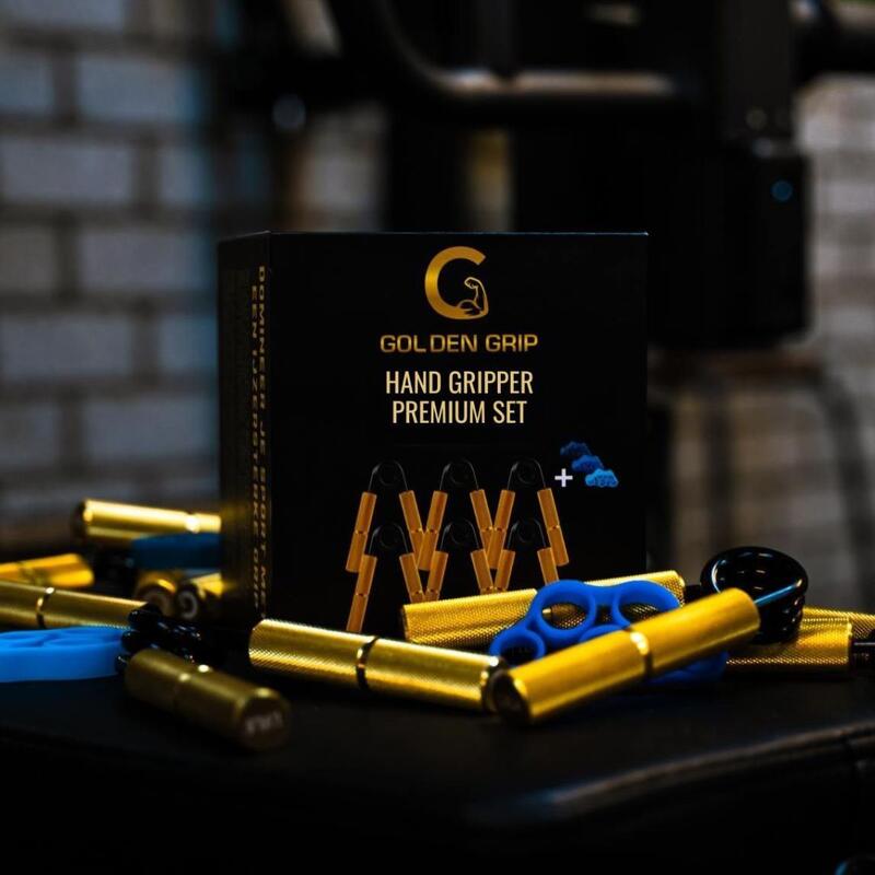 Golden Grip Handknijper 6-delige Premium Set - Knijphalter - Handtrainer