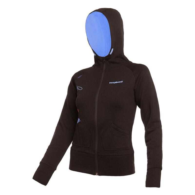 Sudadera con cremallera para Mujer Trangoworld Serenity Negro/Azul