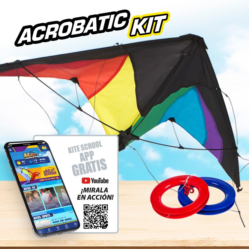 Cometa acrobática pop-up magic 125x72 cm - color arcoíris 3/7