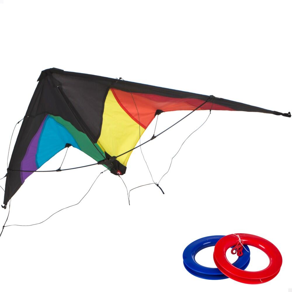 AKTIVE Cometa acrobática pop-up mágico 125x72 cm - cor arcoíris