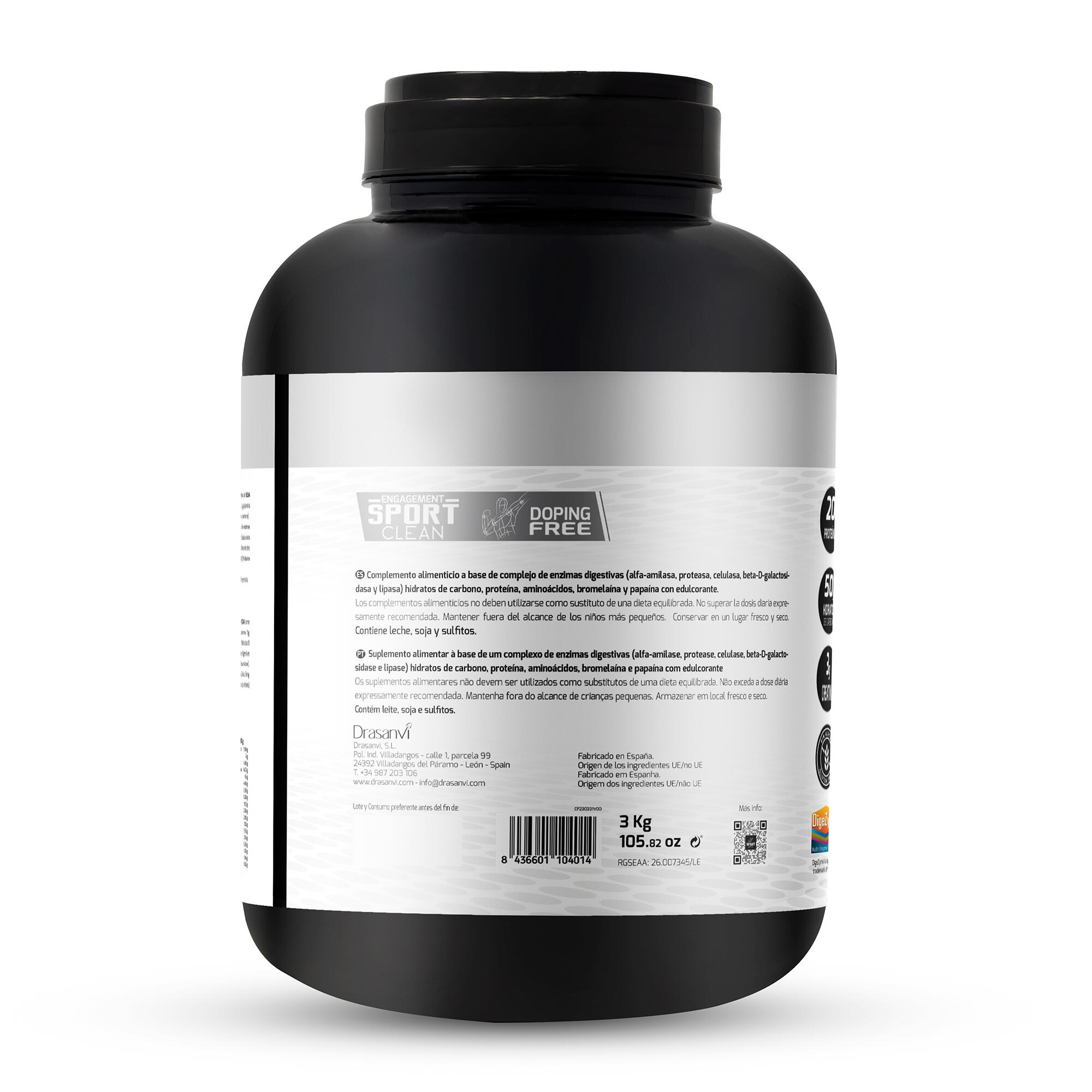 Weight Gainer Sport Live - Aumento masa muscular - Yogur Fresa - 3Kg 3/6