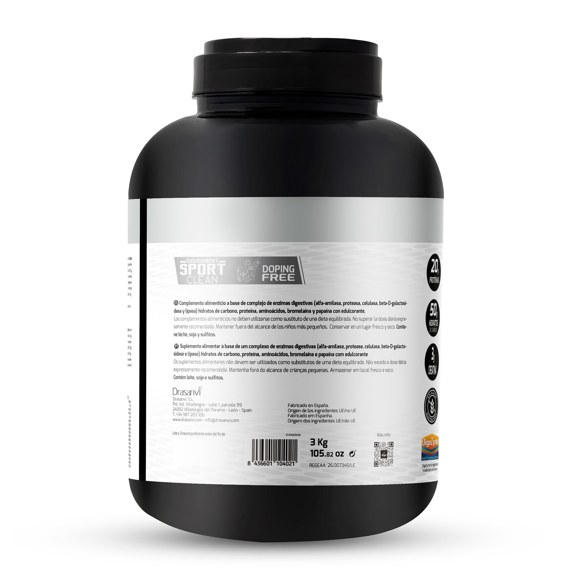 Weight Gainer Sport Live - Aumento masa muscular - Chocolate Blanco - 3Kg 3/6